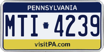 PA license plate MTI4239