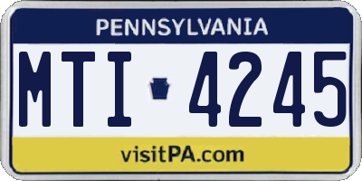 PA license plate MTI4245