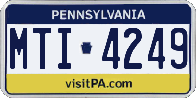 PA license plate MTI4249