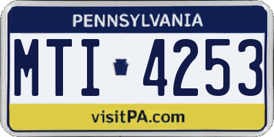 PA license plate MTI4253