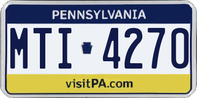 PA license plate MTI4270