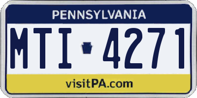 PA license plate MTI4271