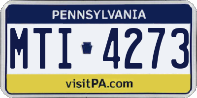 PA license plate MTI4273