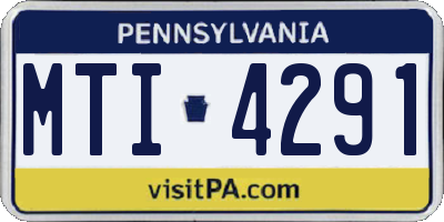 PA license plate MTI4291