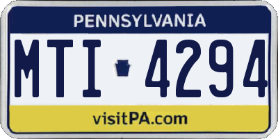 PA license plate MTI4294