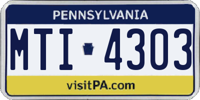 PA license plate MTI4303