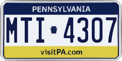 PA license plate MTI4307