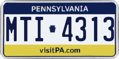 PA license plate MTI4313