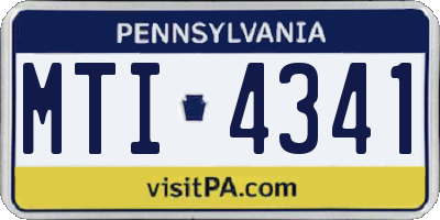PA license plate MTI4341