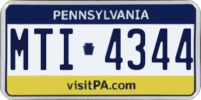 PA license plate MTI4344