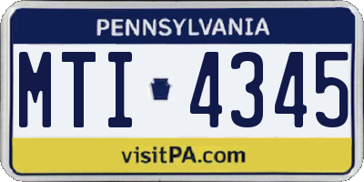 PA license plate MTI4345