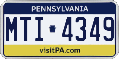 PA license plate MTI4349
