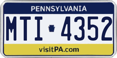 PA license plate MTI4352