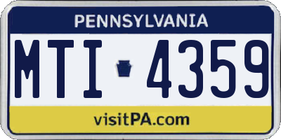 PA license plate MTI4359