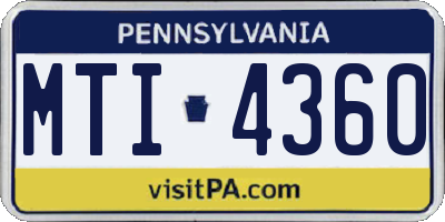 PA license plate MTI4360