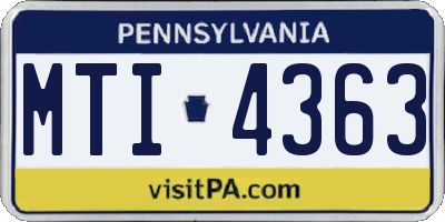 PA license plate MTI4363