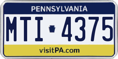 PA license plate MTI4375