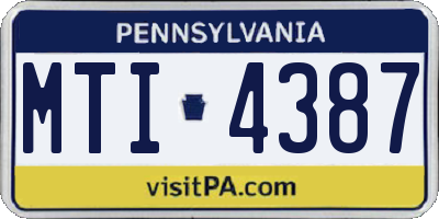 PA license plate MTI4387