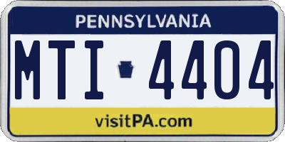 PA license plate MTI4404
