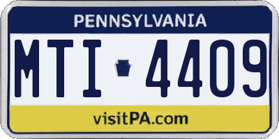 PA license plate MTI4409