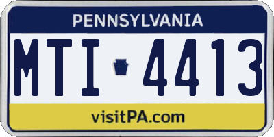 PA license plate MTI4413