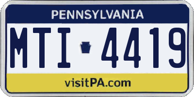 PA license plate MTI4419