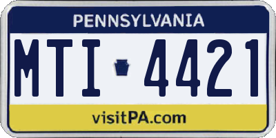 PA license plate MTI4421