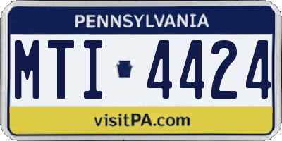 PA license plate MTI4424