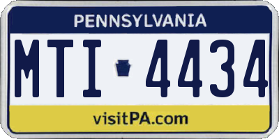 PA license plate MTI4434