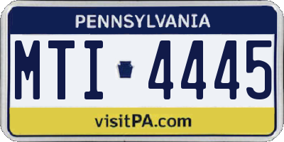 PA license plate MTI4445