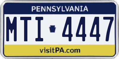 PA license plate MTI4447