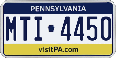 PA license plate MTI4450