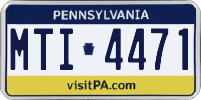 PA license plate MTI4471