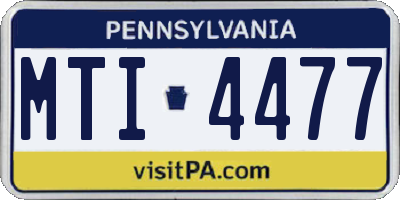 PA license plate MTI4477