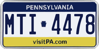 PA license plate MTI4478