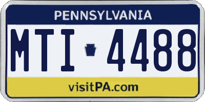 PA license plate MTI4488