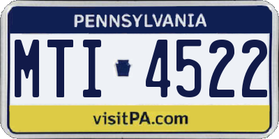 PA license plate MTI4522