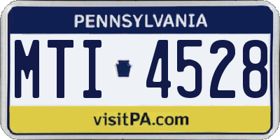 PA license plate MTI4528