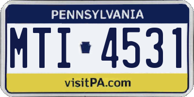 PA license plate MTI4531