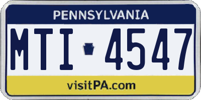 PA license plate MTI4547