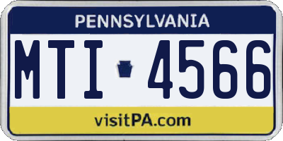 PA license plate MTI4566