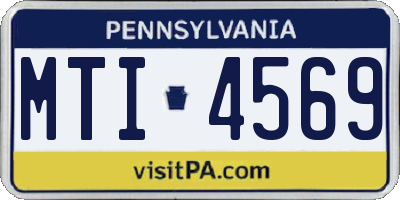 PA license plate MTI4569