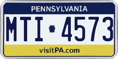 PA license plate MTI4573
