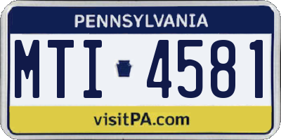 PA license plate MTI4581