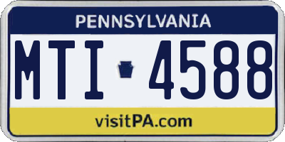 PA license plate MTI4588