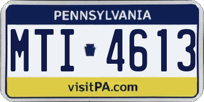 PA license plate MTI4613