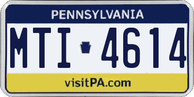 PA license plate MTI4614