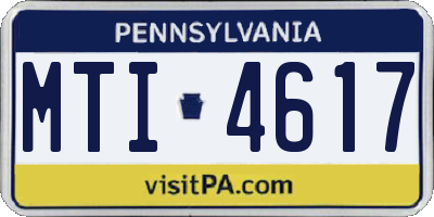 PA license plate MTI4617