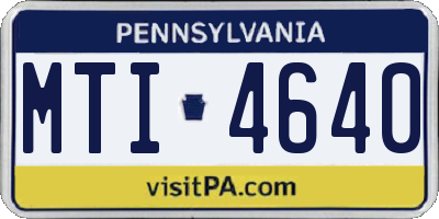 PA license plate MTI4640