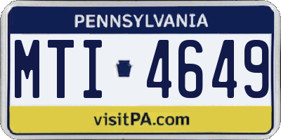 PA license plate MTI4649